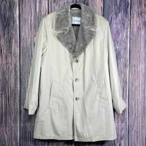 ADAMS ROW Beige luxury deep pile lining Nen COAT Size 42 Reg